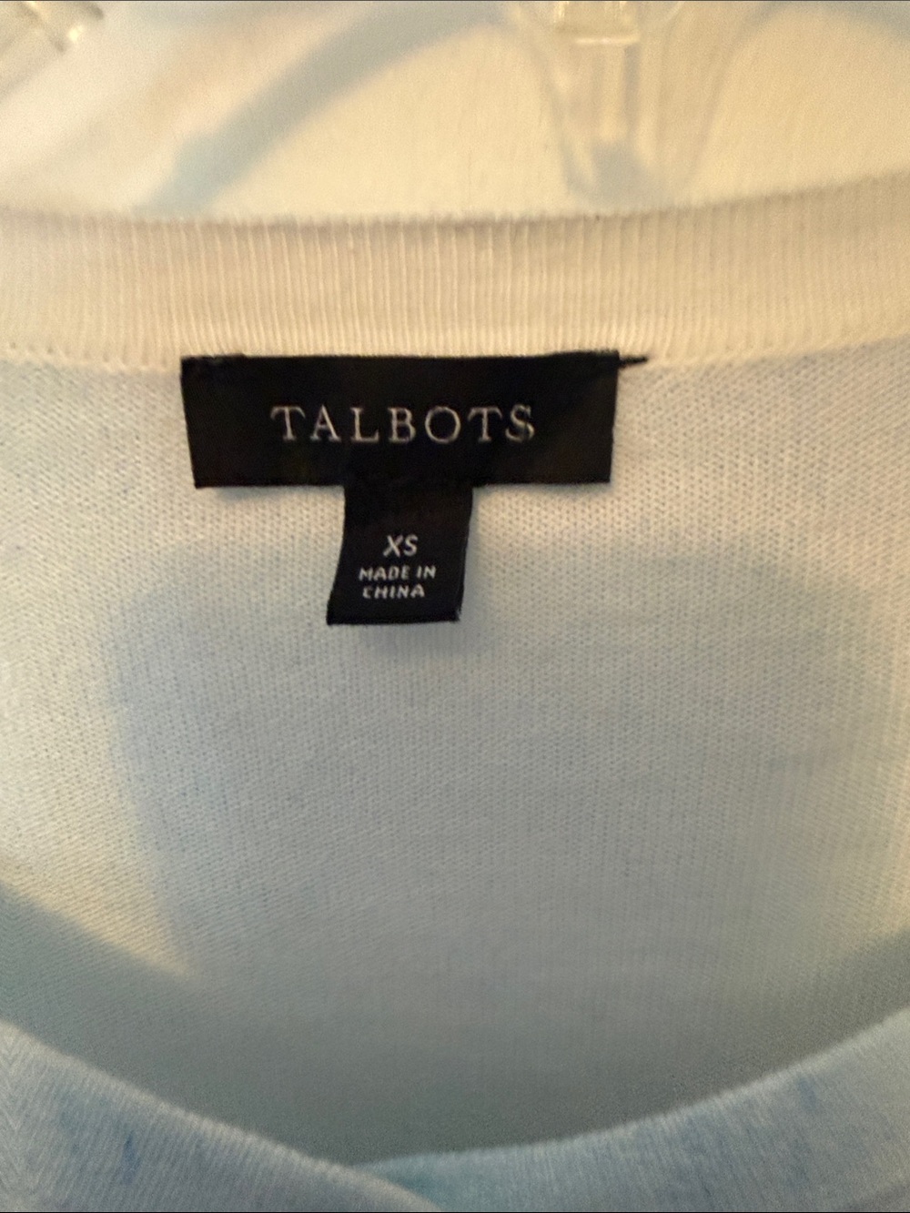 Talbots Sz XS Light Blue Multi-Color Scenic Print Cardigan B928 - Picture 2 of 6